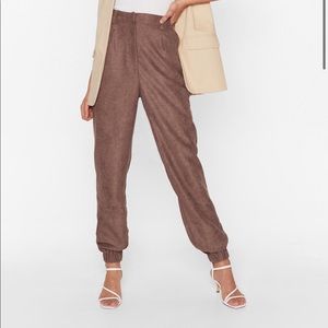 Nastygal Women's High-waisted Tapered Pants Brown